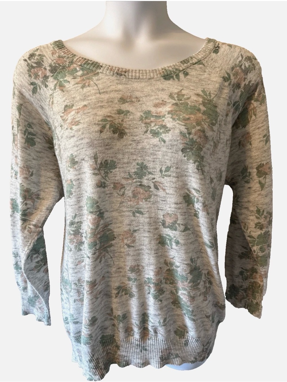 Torrid | Pullover Lightweight Sweater Plus Size Gray Floral